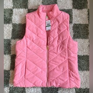 Michael Kors Pink Puffer Vest with Gold Zipper